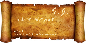 Izsóf József névjegykártya