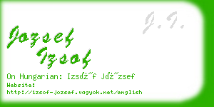 jozsef izsof business card